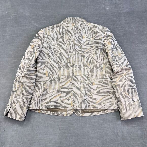 Lafayette 148 Jacket Womens 14‎ Gray Animal Print Career Minimalist Modern - Picture 3 of 8